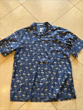 Burma Bibas Men's Blue Short-Sleeve Button-Up Shirt